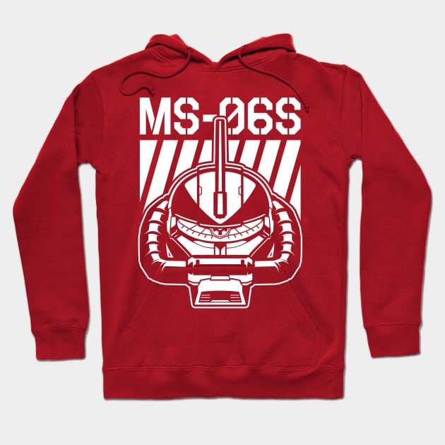 Zaku II MS 06S White Hoodie by don_kuma